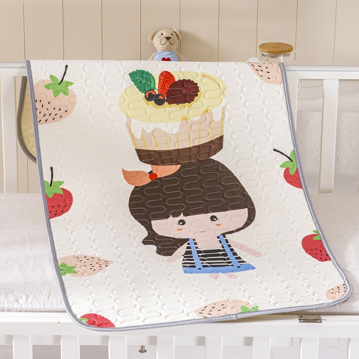 91家纺网 家纺一手货源 找家纺 小芽家居 2024新款儿童乳胶凉席卡通 草莓蛋糕