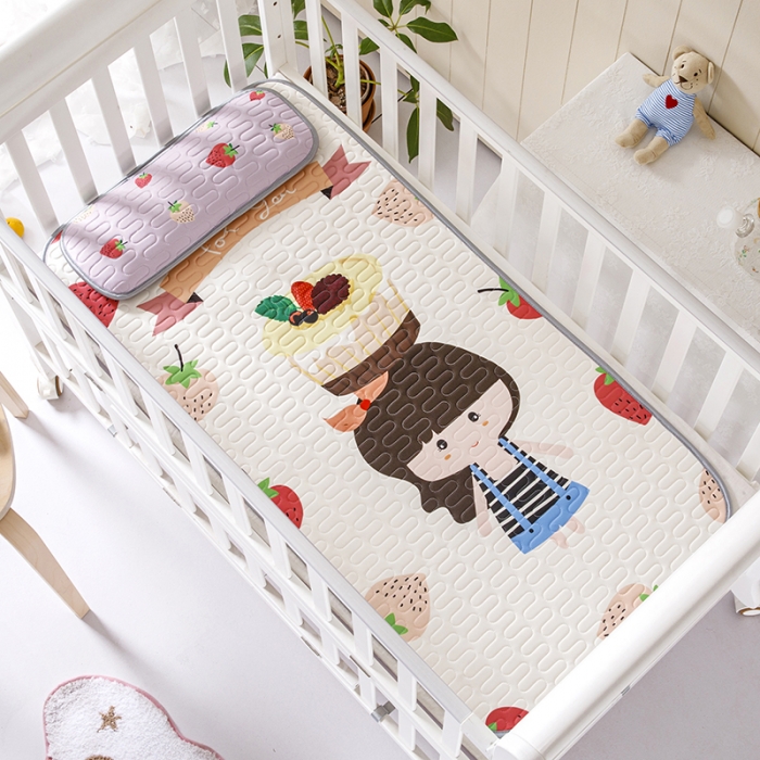 91家纺网 家纺一手货源 找家纺 小芽家居 2024新款儿童乳胶凉席卡通 草莓蛋糕