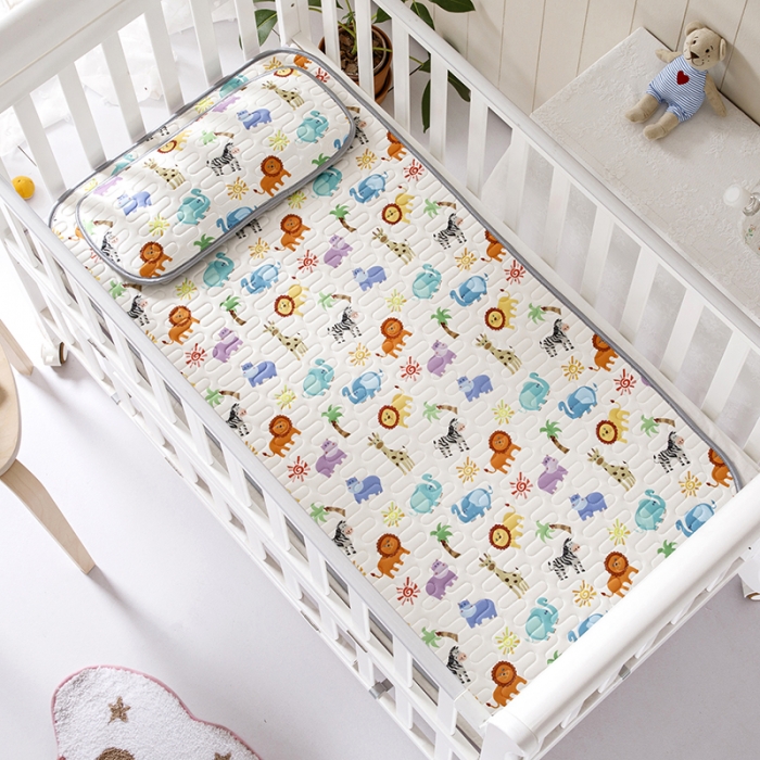 91家纺网 家纺一手货源 找家纺 小芽家居 2024新款儿童乳胶凉席卡通 动物乐园