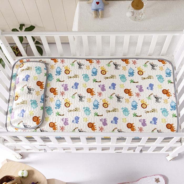 91家纺网 家纺一手货源 找家纺 小芽家居 2024新款儿童乳胶凉席卡通 动物乐园