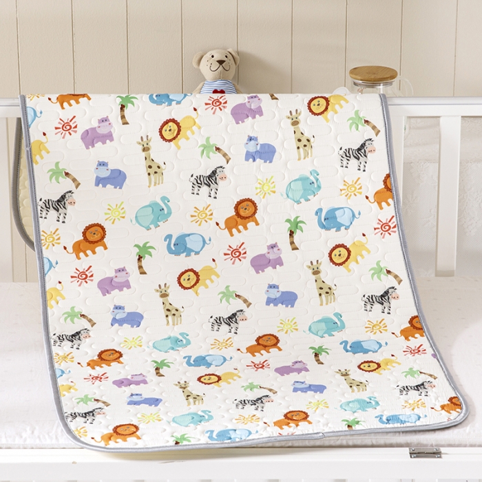 91家纺网 家纺一手货源 找家纺 小芽家居 2024新款儿童乳胶凉席卡通 动物乐园