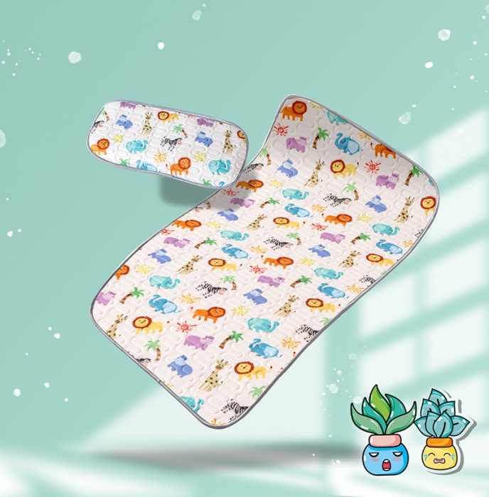 91家纺网 家纺一手货源 找家纺 小芽家居 2024新款儿童乳胶凉席卡通 动物乐园