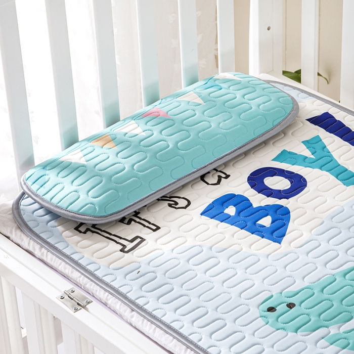 91家纺网 家纺一手货源 找家纺 小芽家居 2024新款儿童乳胶凉席卡通 鳄鱼小子