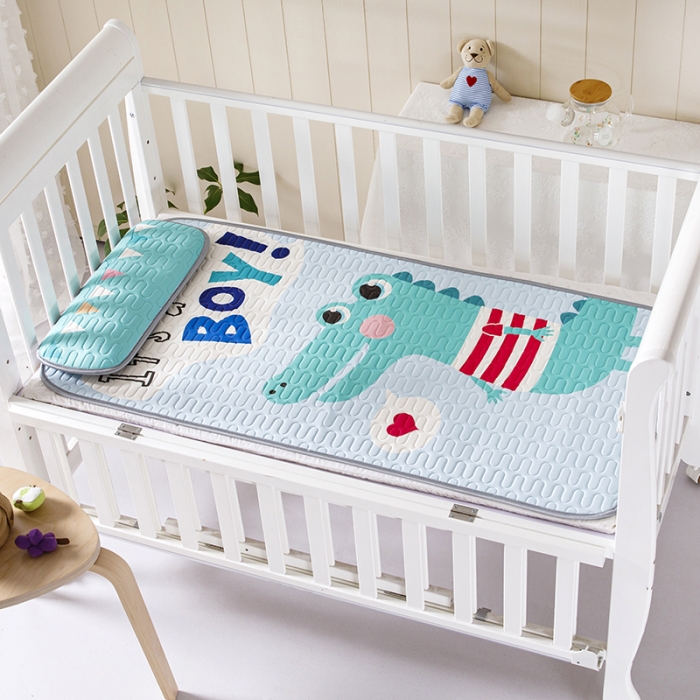 91家纺网 家纺一手货源 找家纺 小芽家居 2024新款儿童乳胶凉席卡通 鳄鱼小子