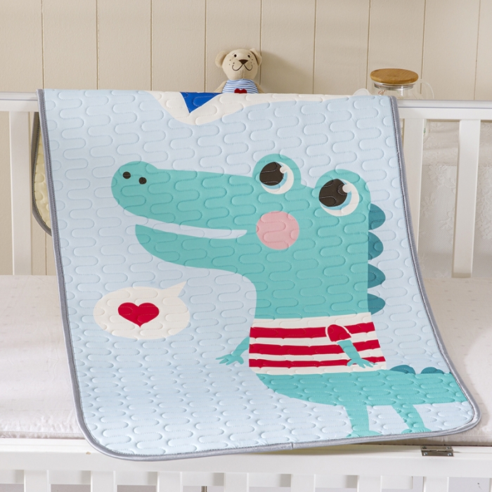 91家纺网 家纺一手货源 找家纺 小芽家居 2024新款儿童乳胶凉席卡通 鳄鱼小子