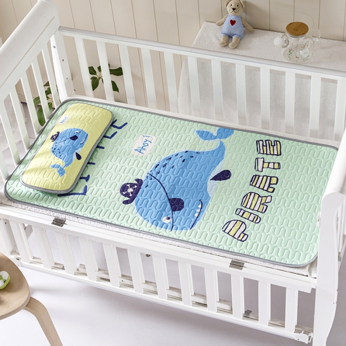 91家纺网 家纺一手货源 找家纺 小芽家居 2024新款儿童乳胶凉席卡通 搞怪鲸鱼