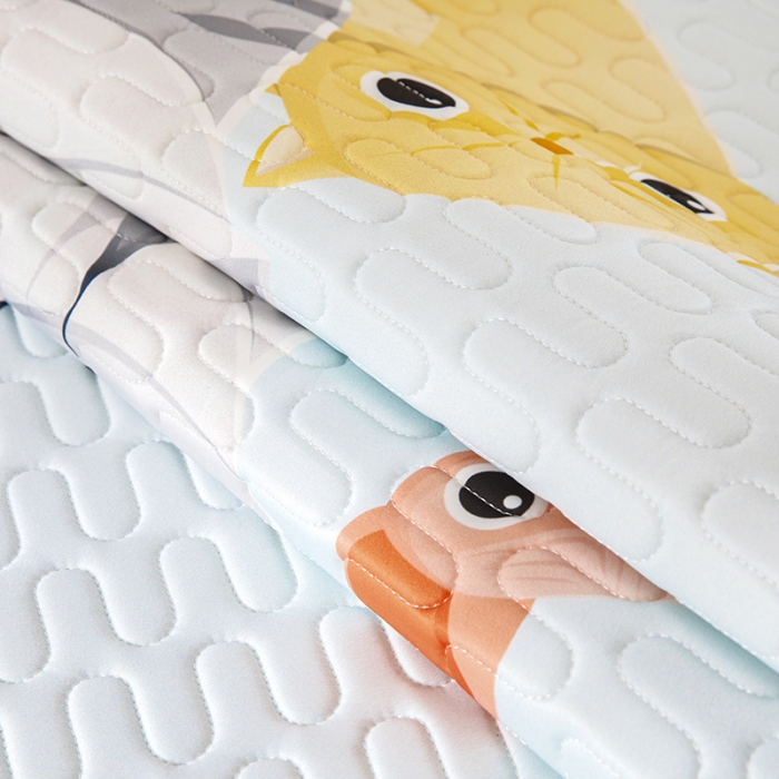 91家纺网 家纺一手货源 找家纺 小芽家居 2024新款儿童乳胶凉席卡通 喵星人