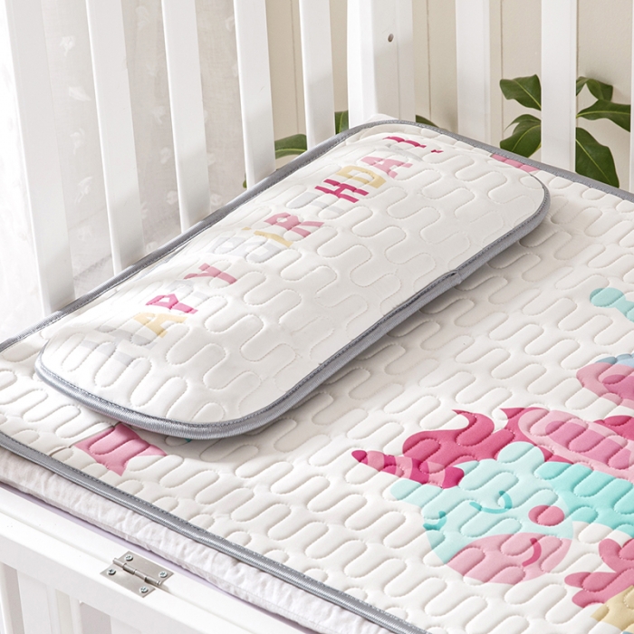 91家纺网 家纺一手货源 找家纺 小芽家居 2024新款儿童乳胶凉席卡通 生日快乐