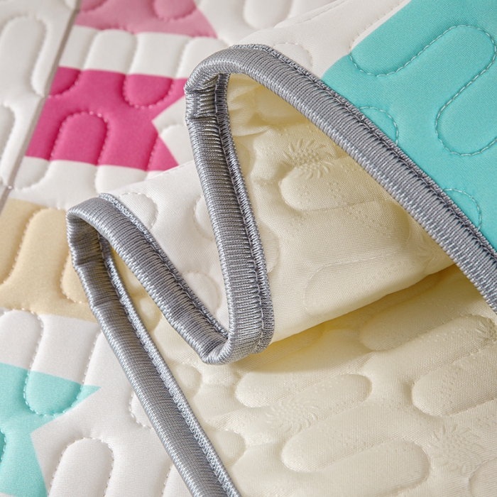 91家纺网 家纺一手货源 找家纺 小芽家居 2024新款儿童乳胶凉席卡通 生日快乐