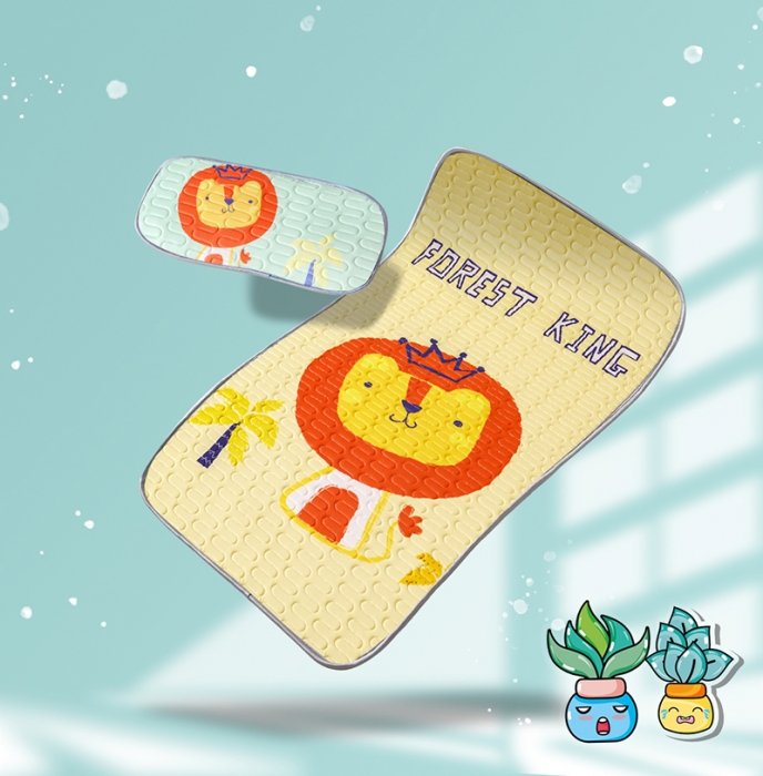 91家纺网 家纺一手货源 找家纺 小芽家居 2024新款儿童乳胶凉席卡通 狮子王