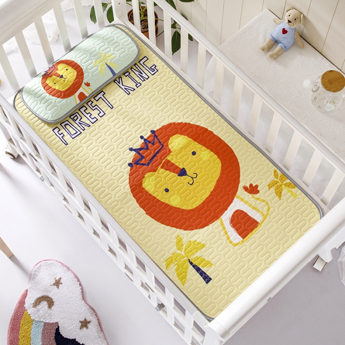 91家纺网 家纺一手货源 找家纺 小芽家居 2024新款儿童乳胶凉席卡通 狮子王