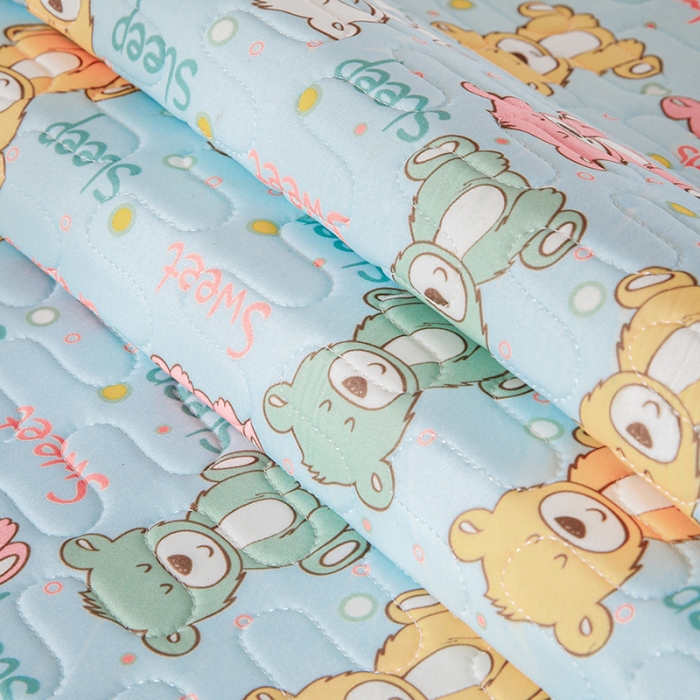 91家纺网 家纺一手货源 找家纺 小芽家居 2024新款儿童乳胶凉席卡通 睡睡熊