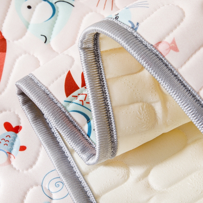 91家纺网 家纺一手货源 找家纺 小芽家居 2024新款儿童乳胶凉席卡通 贪吃猫