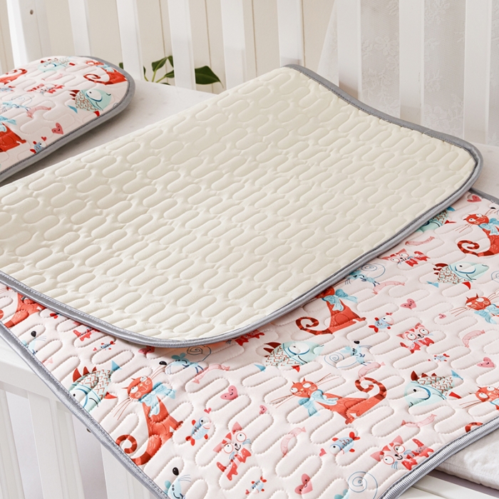 91家纺网 家纺一手货源 找家纺 小芽家居 2024新款儿童乳胶凉席卡通 贪吃猫