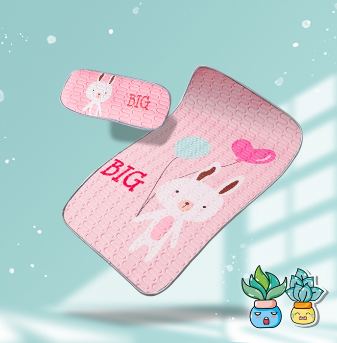 91家纺网 家纺一手货源 找家纺 小芽家居 2024新款儿童乳胶凉席卡通 兔子