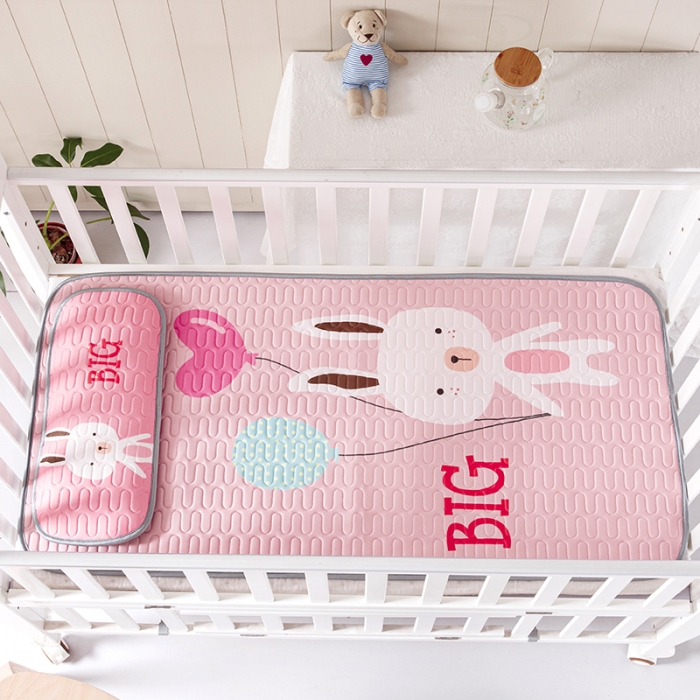 91家纺网 家纺一手货源 找家纺 小芽家居 2024新款儿童乳胶凉席卡通 兔子