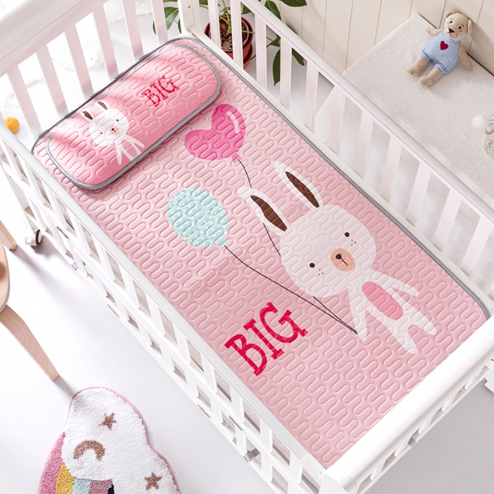 91家纺网 家纺一手货源 找家纺 小芽家居 2024新款儿童乳胶凉席卡通 兔子