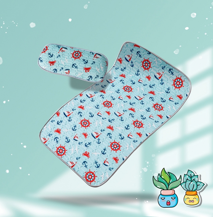 91家纺网 家纺一手货源 找家纺 小芽家居 2024新款儿童乳胶凉席卡通 小帆船