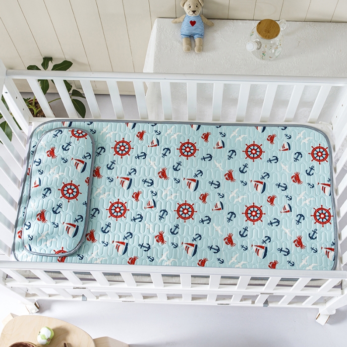 91家纺网 家纺一手货源 找家纺 小芽家居 2024新款儿童乳胶凉席卡通 小帆船