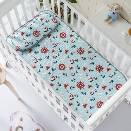 小芽家居 2024新款儿童乳胶凉席卡通 小帆船