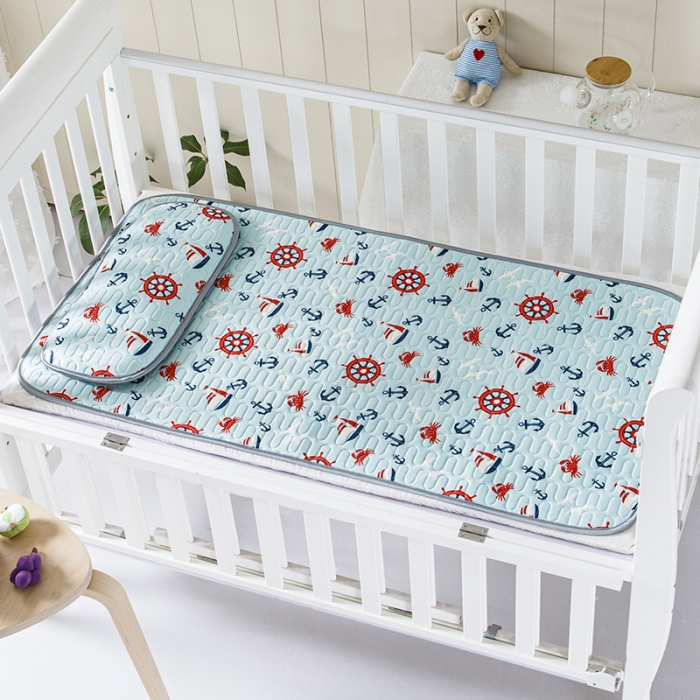 91家纺网 家纺一手货源 找家纺 小芽家居 2024新款儿童乳胶凉席卡通 小帆船