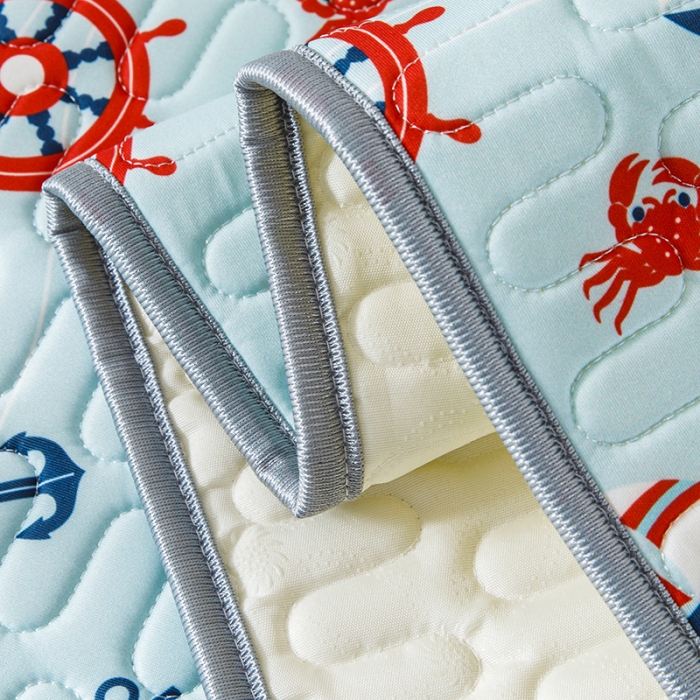 91家纺网 家纺一手货源 找家纺 小芽家居 2024新款儿童乳胶凉席卡通 小帆船