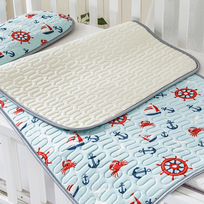 91家纺网 家纺一手货源 找家纺 小芽家居 2024新款儿童乳胶凉席卡通 小帆船