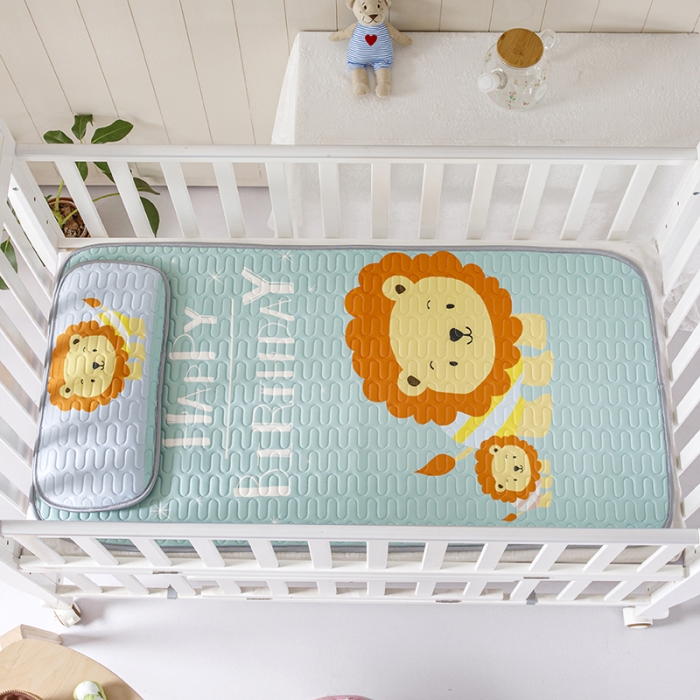 91家纺网 家纺一手货源 找家纺 小芽家居 2024新款儿童乳胶凉席卡通 小狮子