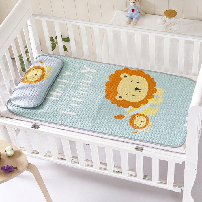 91家纺网 家纺一手货源 找家纺 小芽家居 2024新款儿童乳胶凉席卡通 小狮子