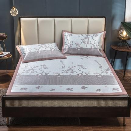 91家纺网 家纺一手货源 找家纺 全季家居 2021新款900D高精密三色维冰丝凉席 暗香来袭