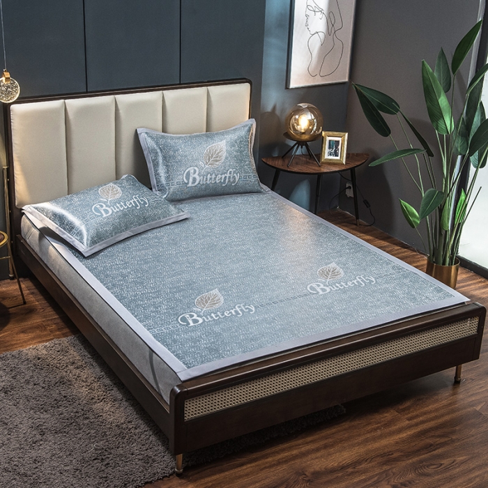 91家纺网 家纺一手货源 找家纺 全季家居 2021新款900D高精密三色维冰丝凉席 几叶