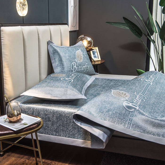 91家纺网 家纺一手货源 找家纺 全季家居 2021新款900D高精密三色维冰丝凉席 几叶