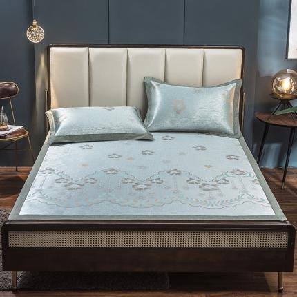 91家纺网 家纺一手货源 找家纺 全季家居 2021新款900D高精密三色维冰丝凉席 静谧之夏