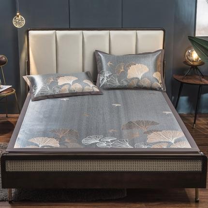 91家纺网 家纺一手货源 找家纺 全季家居 2021新款900D高精密三色维冰丝凉席 落叶情深