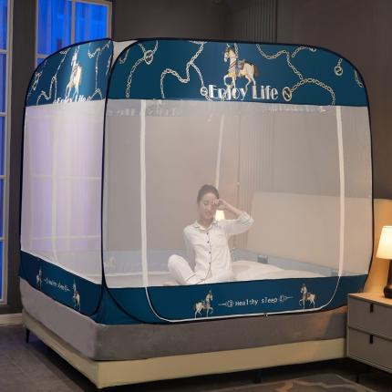 91家纺网 家纺一手货源 找家纺 （总）卓尔居 2022年新款大顶免安装全底床笠款蚊帐