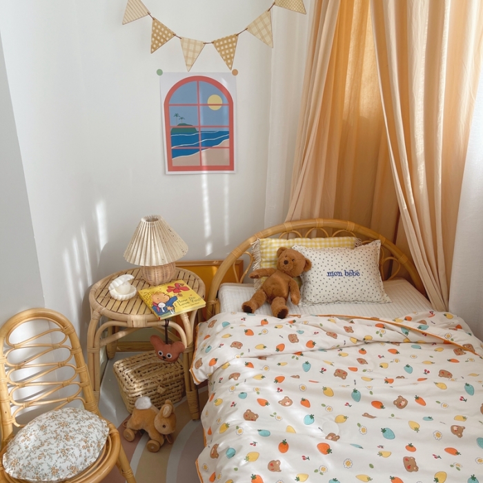 91家纺网 家纺一手货源 找家纺 星期八 2021新款全棉卡通儿童夏被 草莓熊