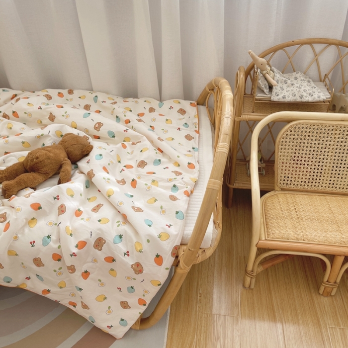 91家纺网 家纺一手货源 找家纺 星期八 2021新款全棉卡通儿童夏被 草莓熊