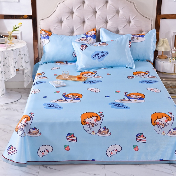 91家纺网 家纺一手货源 找家纺 （总）甜之梦家纺 2025新款印花冰丝单品凉席床单款