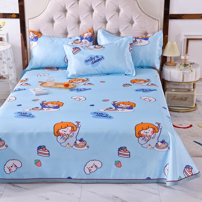 91家纺网 家纺一手货源 找家纺 （总）甜之梦家纺 2025新款印花冰丝单品凉席床单款