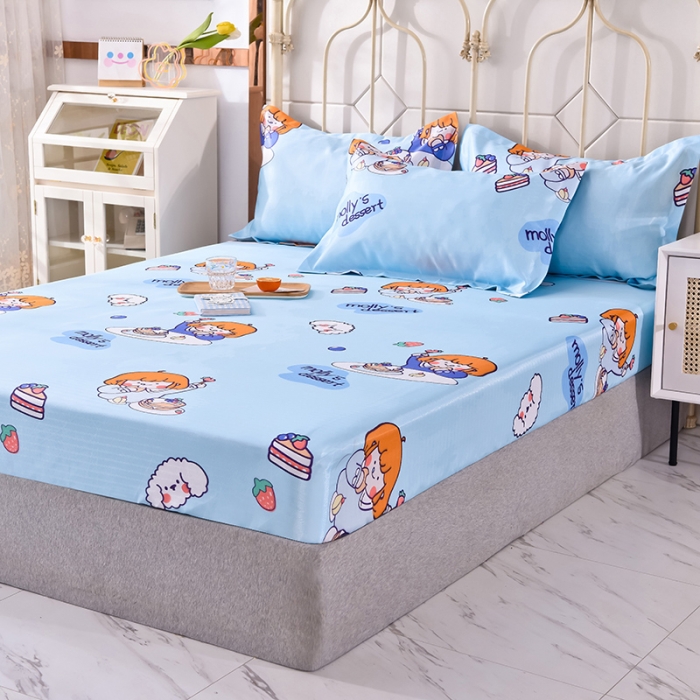 91家纺网 家纺一手货源 找家纺 （总）甜之梦家纺 2025新款印花冰丝单品凉席床笠款