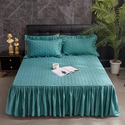 91家纺网 家纺一手货源 找家纺 （总）爱妮玖玖 2021新款素拼夹棉床裙