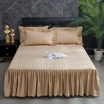 91家纺网 家纺一手货源 找家纺 （总）爱妮玖玖 2021新款素拼夹棉床裙