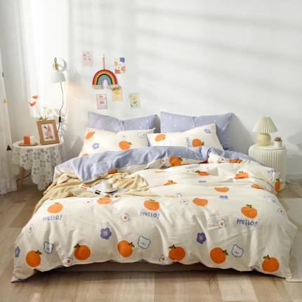 91家纺网 家纺一手货源 找家纺 （总）百寐 新款全棉小清新碎花卡通13372四件套学生三件套