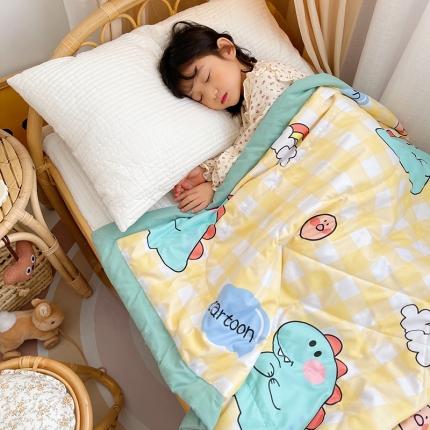 91家纺网 家纺一手货源 找家纺 嗨生活 2021新款水洗棉儿童夏被幼儿园夏被单人夏被小恐龙