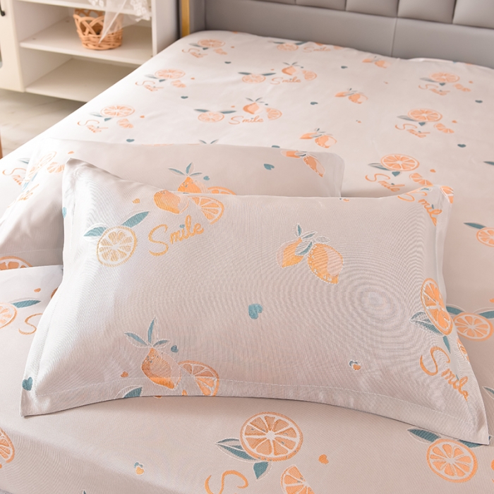 91家纺网 家纺一手货源 找家纺 甜之梦家纺 2025新款提花凉席单品床笠款三件套醇柠檬