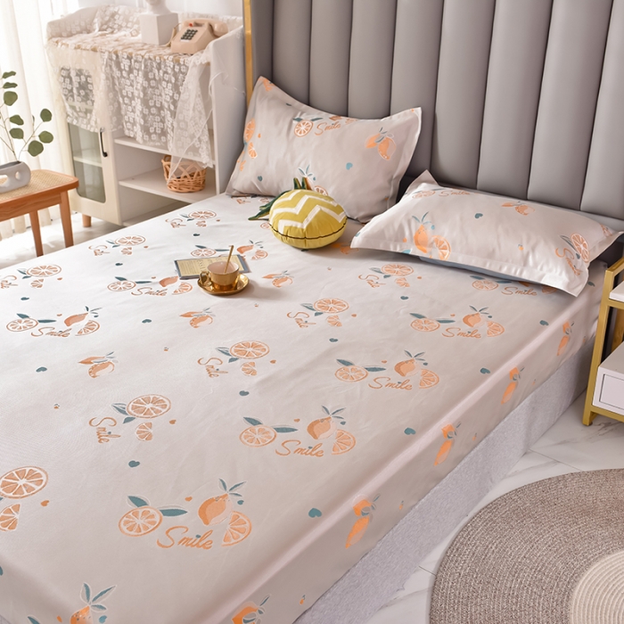 91家纺网 家纺一手货源 找家纺 甜之梦家纺 2025新款提花凉席单品床笠款三件套醇柠檬