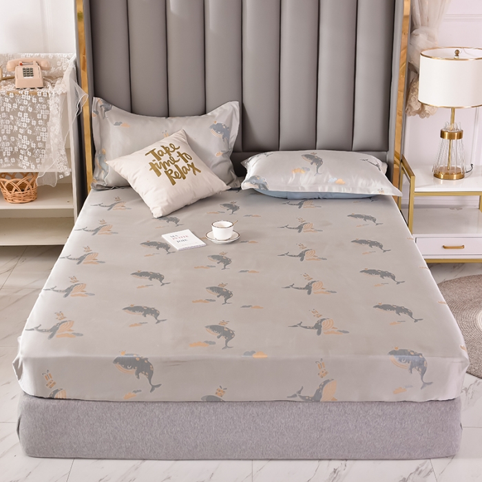 91家纺网 家纺一手货源 找家纺 甜之梦家纺 2025新款提花凉席单品床笠款三件套海豚湾