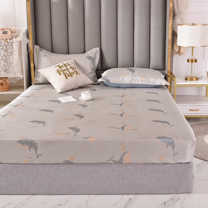 91家纺网 家纺一手货源 找家纺 甜之梦家纺 2025新款提花凉席单品床笠款三件套海豚湾