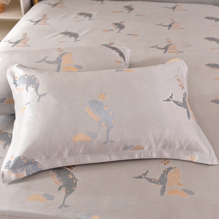 91家纺网 家纺一手货源 找家纺 甜之梦家纺 2025新款提花凉席单品床笠款三件套海豚湾