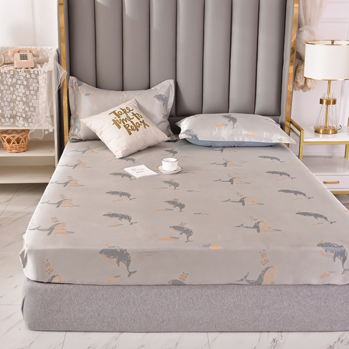 91家纺网 家纺一手货源 找家纺 甜之梦家纺 2025新款提花凉席单品床笠款三件套海豚湾